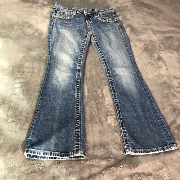 Miss Me Womens Jeans Low-Rise Boot-cut Stud Embellished Pockets 29" Waist READ - Picture 13 of 13